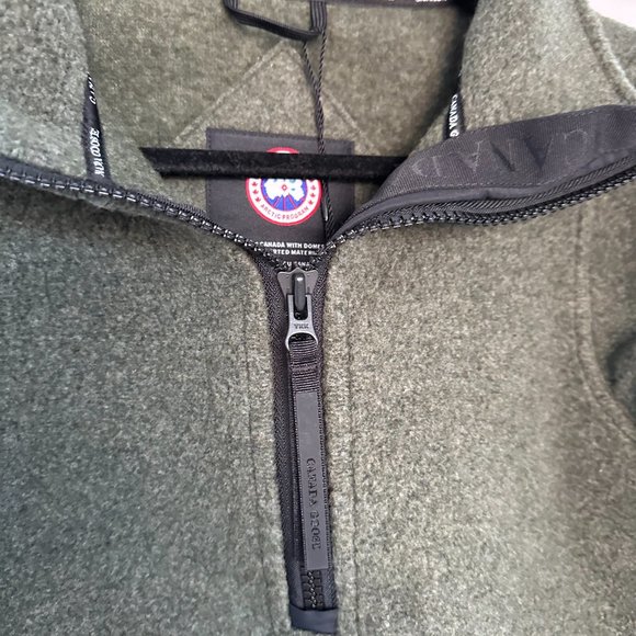❌SOLD❌NWT Canada Goose Severn 1/2 Zip Fleece Sweater Wool High Collar Dark Sage - Picture 7 of 9